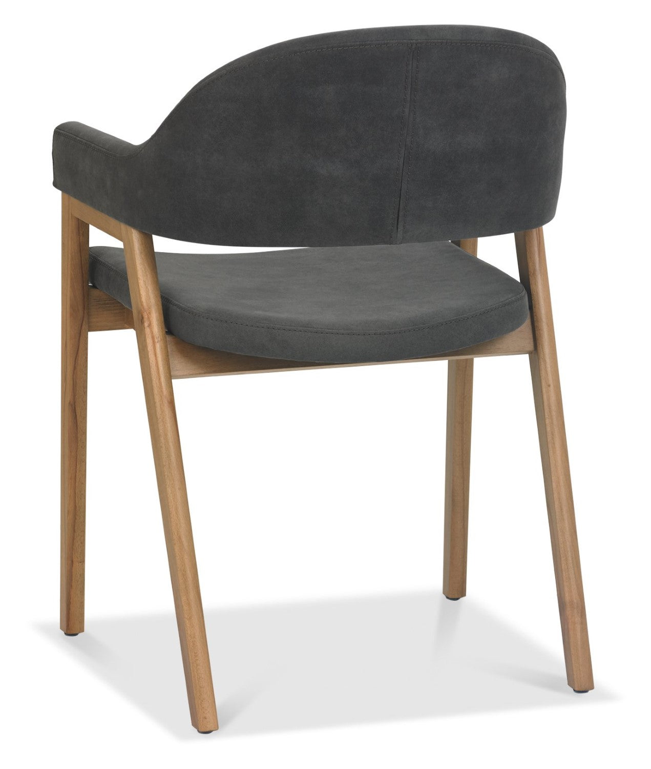 Rustic Oak Dining Table Set 4 Dark Grey Fabric Armchairs - Home Furniture Interiors
