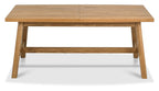 Oak Dining Table Set 2 Grey Fabric Side Chairs and Oak Bench - Home Furniture Interiors