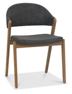 Oak Dining Table Set 2 Grey Fabric Side Chairs and Oak Bench - Home Furniture Interiors