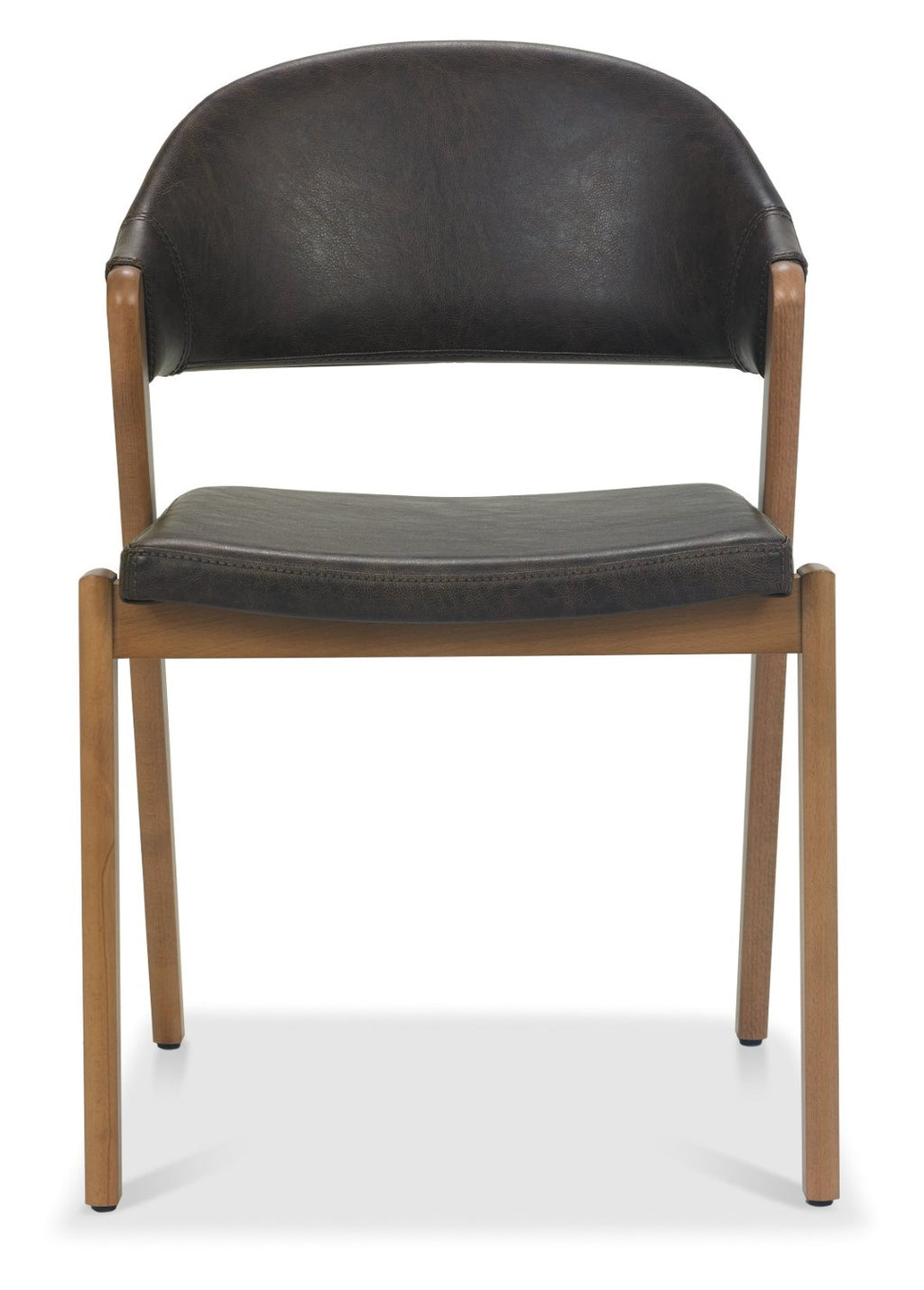 Rustic Oak Dining Table Set with 4 Oak Brown Leather Chairs - Home Furniture Interiors