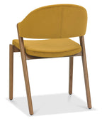 Rustic Oak Extending Dining Table Set 4 Yellow Velvet Chairs - Home Furniture Interiors