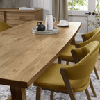 Rustic Dark Oak Large Extending 4 to 6 Seater Dining Table - Home Furniture Interiors