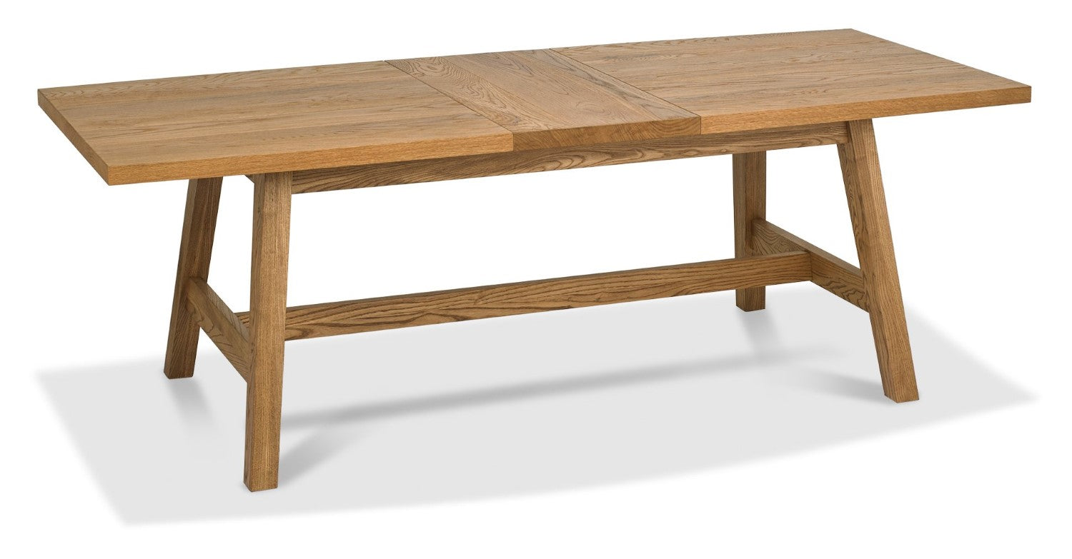 Rustic Dark Oak Large Extending 4 to 6 Seater Dining Table