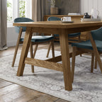 Rustic Dark Oak Large Extending 4 to 6 Seater Dining Table - Home Furniture Interiors