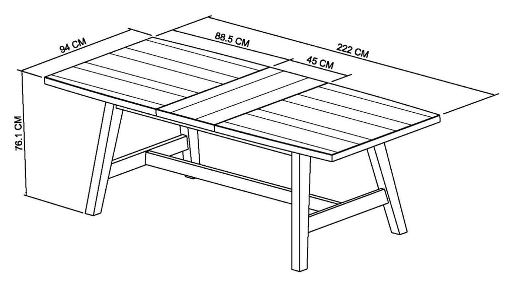 Rustic Dark Oak Large Extending 4 to 6 Seater Dining Table - Home Furniture Interiors