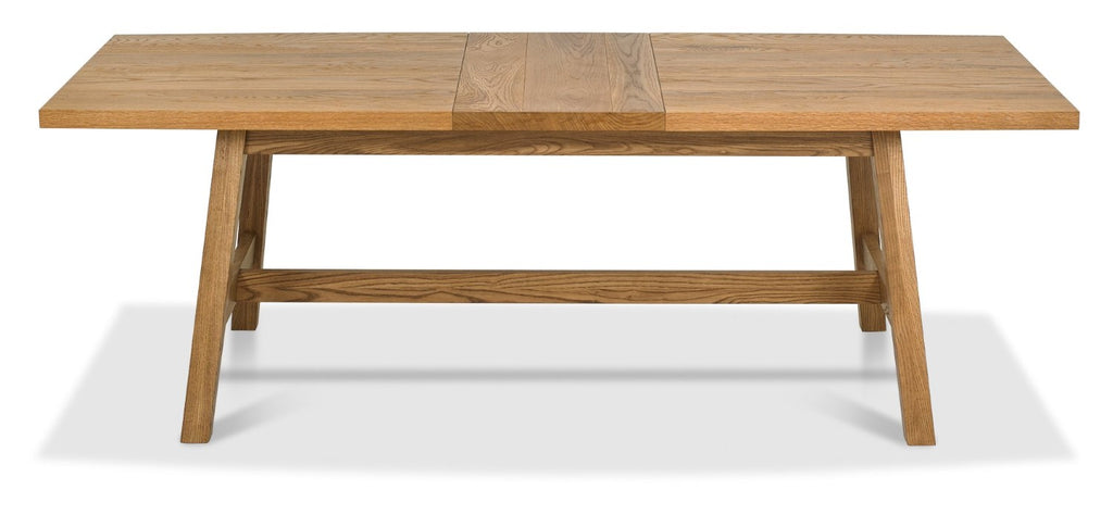 Large Rustic Oak Dining Table Set with 2 Oak Benches - Home Furniture Interiors