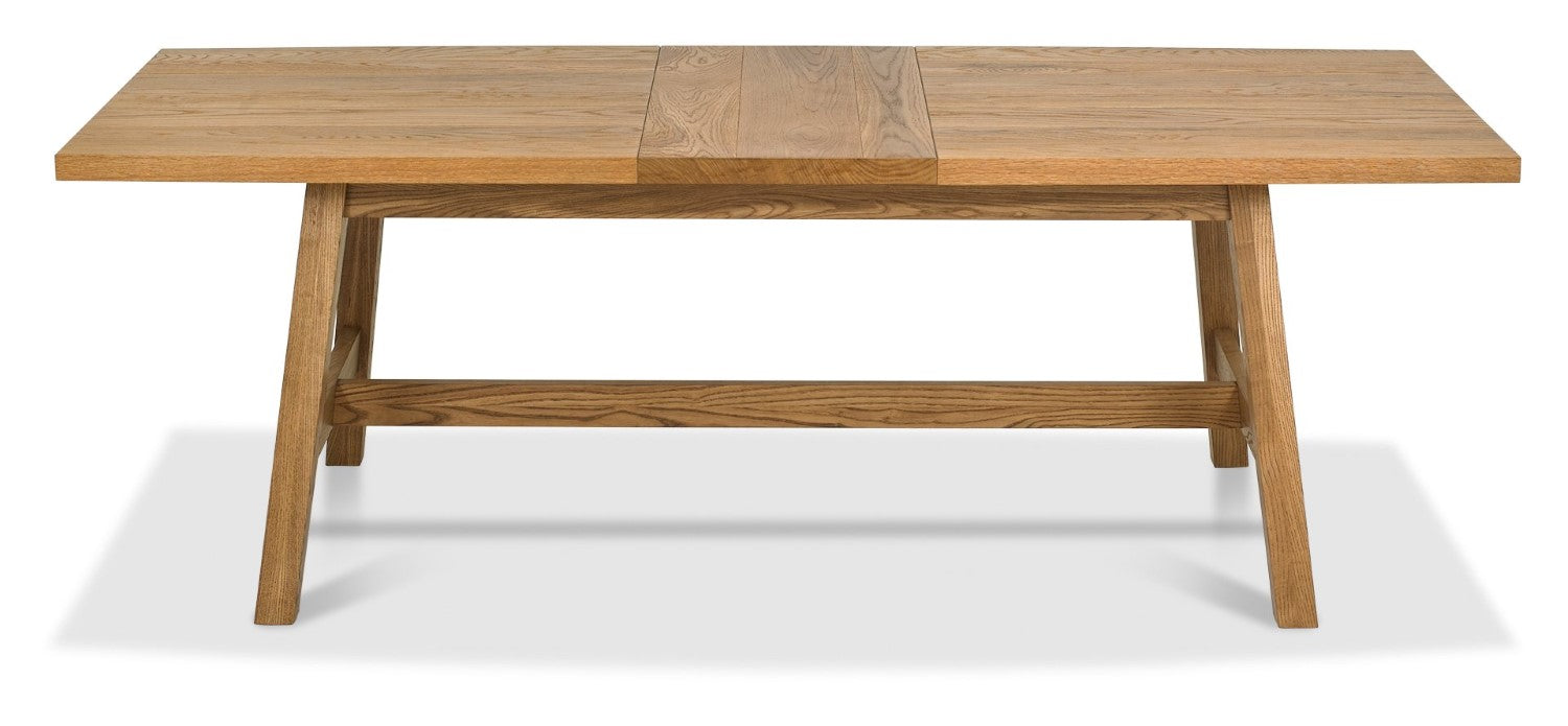 Large Rustic Oak Dining Table Set with 2 Oak Benches - Home Furniture Interiors