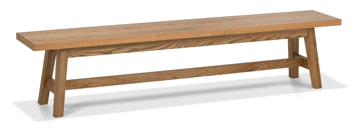 Rustic Oak Large Dining Bench 220cm - Home Furniture Interiors