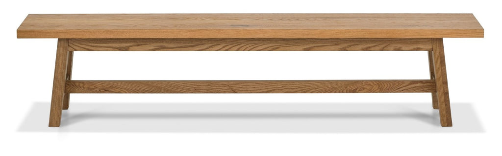 Rustic Oak Large Dining Bench 220cm - Home Furniture Interiors