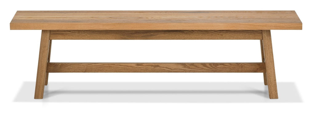 Rustic Oak Oiled Wooden Small Dining Bench A Frame Legs - Home Furniture Interiors