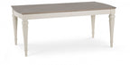 Grey Oak Top Dining Table Set with 6 Grey Leather Chairs - Home Furniture Interiors