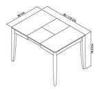 Oak Small Dining Table Set 2 Slat Back Grey Leather Chairs - Home Furniture Interiors