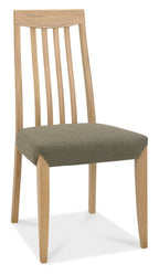 Oak 4 Dining Table Set 4 Oak Slat Back Chairs Gold Fabric - Home Furniture Interiors