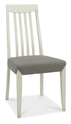 Grey Washed Oak Dining Set 4 Grey Fabric Slat Back Chairs - Home Furniture Interiors