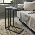 Grey Zinc Top Over Arm Sofa End Table