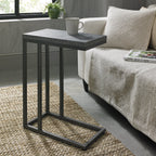 Grey Zinc Top Over Arm Sofa End Table