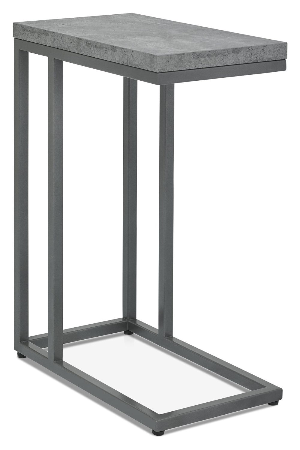 Grey Zinc Top Over Arm Sofa End Table - Home Furniture Interiors