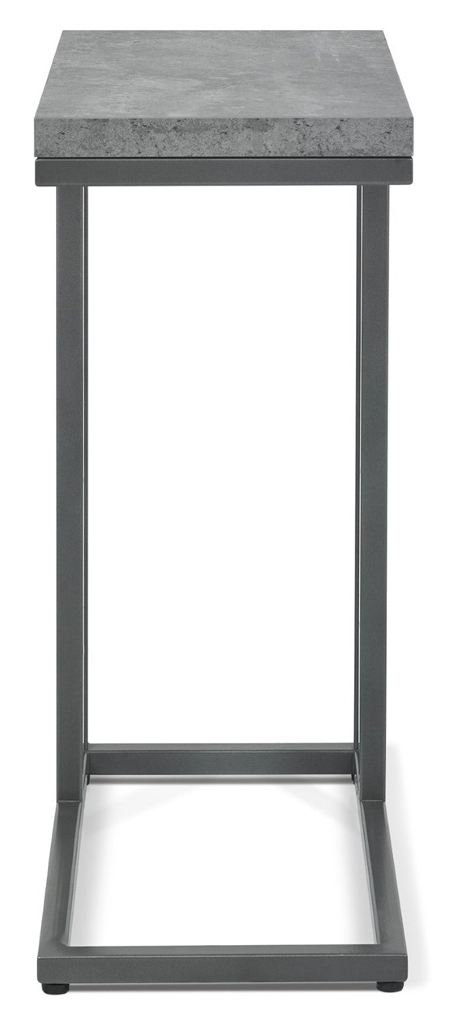 Grey Zinc Top Over Arm Sofa End Table - Home Furniture Interiors