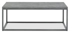Dark Grey Top Zinc Rectangular Coffee Table Metal Base - Home Furniture Interiors