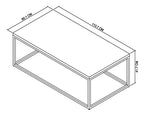 Dark Grey Top Zinc Rectangular Coffee Table Metal Base - Home Furniture Interiors