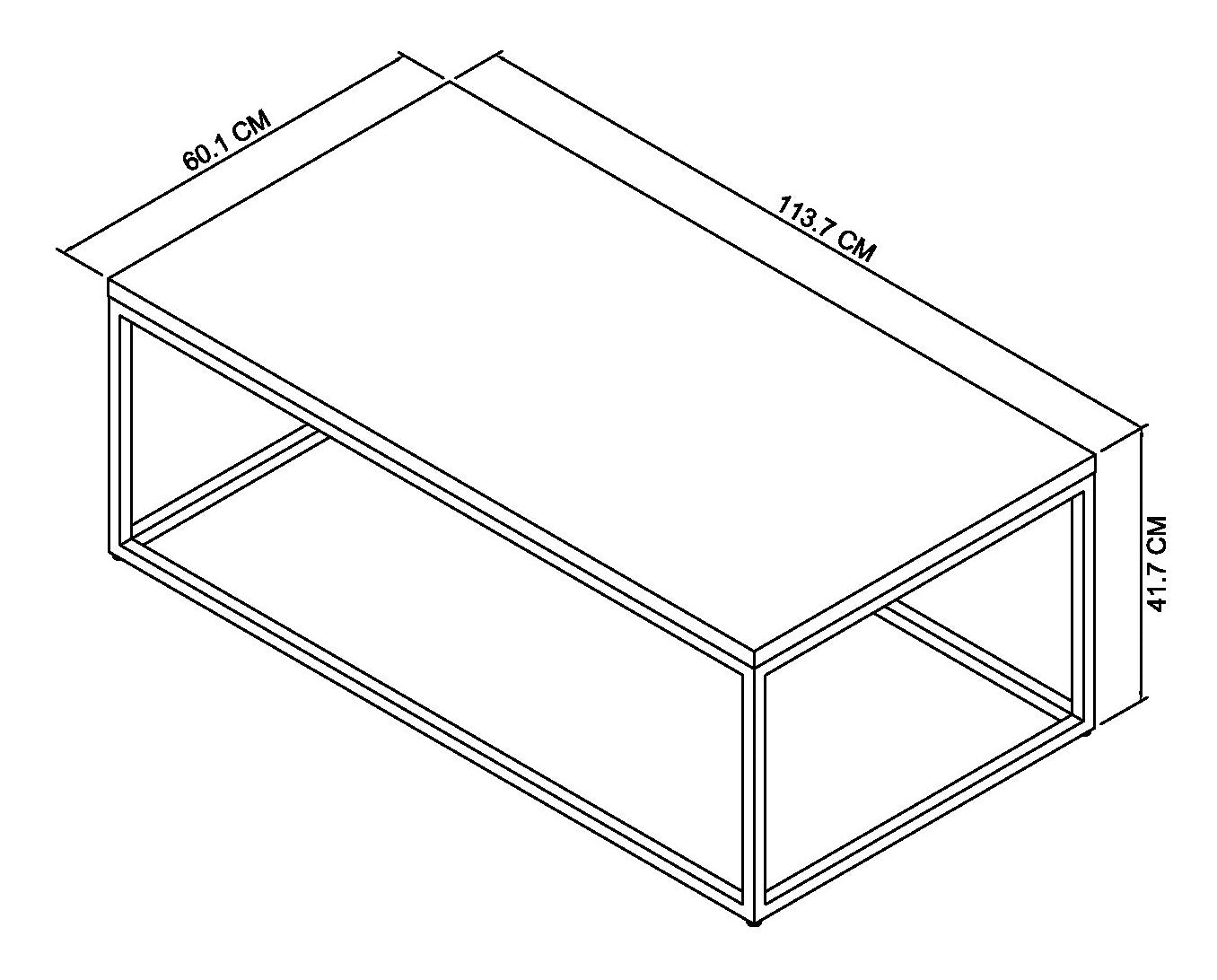 Dark Grey Top Zinc Rectangular Coffee Table Metal Base - Home Furniture Interiors