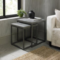 Grey Zinc Top Nest of 2 Tables