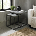 Grey Zinc Top Nest of 2 Tables
