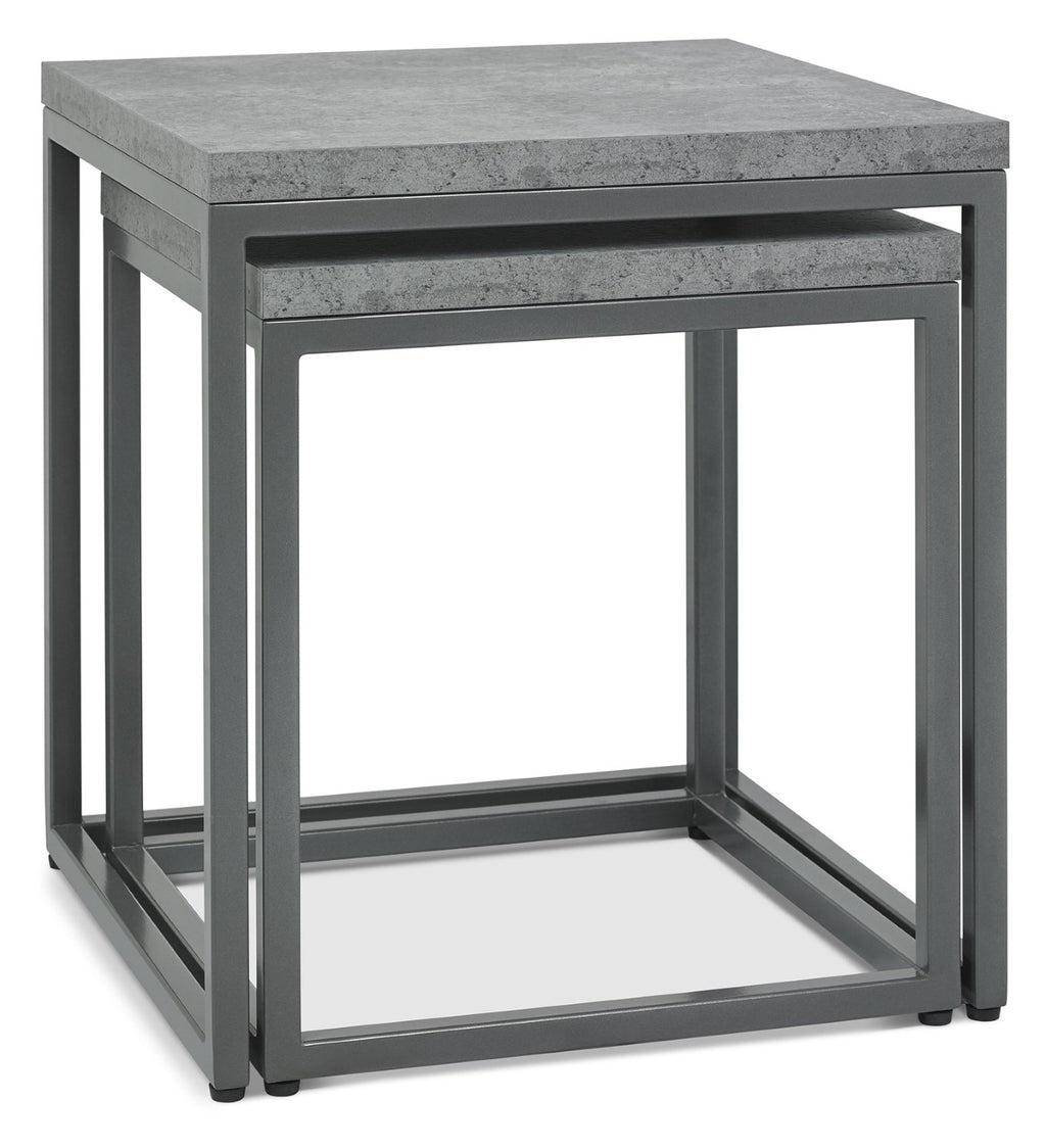 Grey Zinc Top Nest of 2 Tables - Home Furniture Interiors