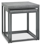 Grey Zinc Top Nest of 2 Tables - Home Furniture Interiors