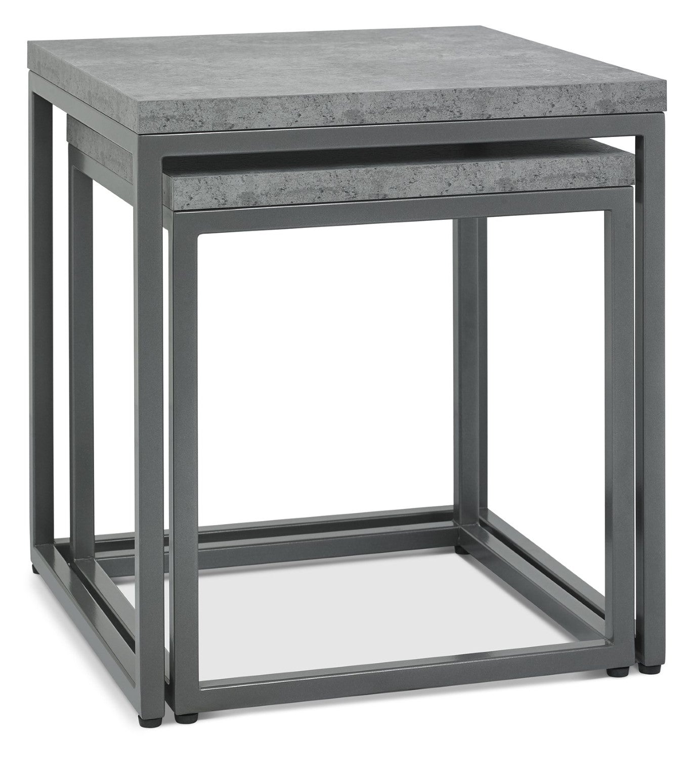 Grey Zinc Top Nest of 2 Tables - Home Furniture Interiors
