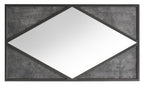 Grey Metal Large Rectangular Diamond Wall Mirror - Home Furniture Interiors