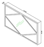 Grey Metal Large Rectangular Diamond Wall Mirror - Home Furniture Interiors