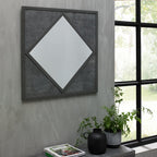 Zinc and Dark Grey Square Wall Mirror