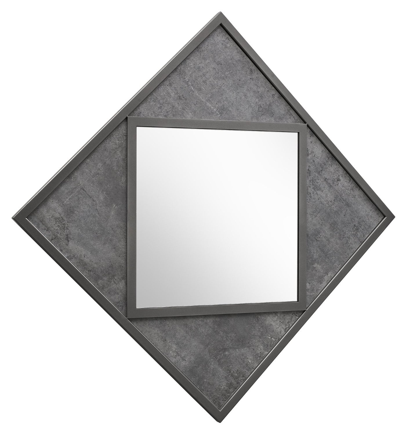 Zinc and Dark Grey Square Wall Mirror - Home Furniture Interiors