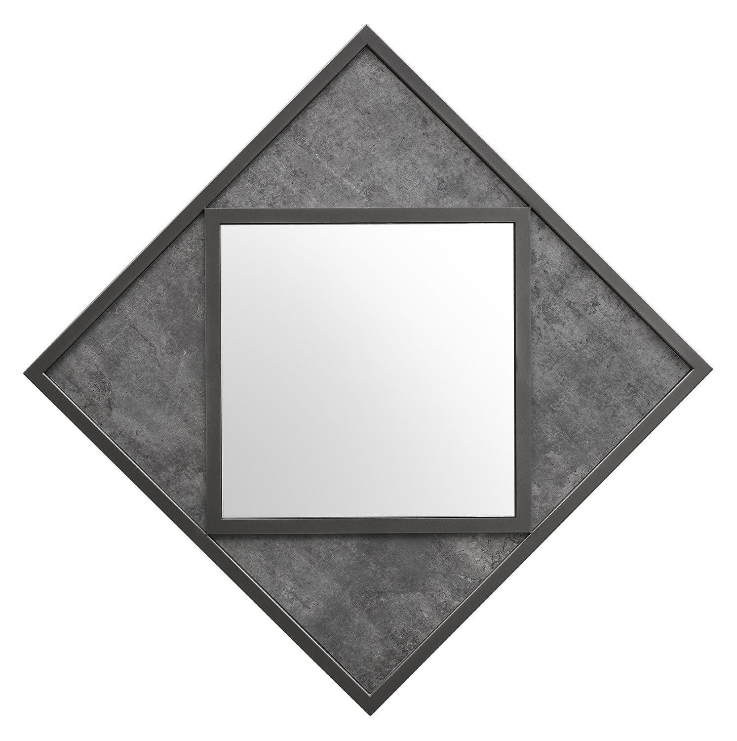 Zinc and Dark Grey Square Wall Mirror - Home Furniture Interiors