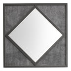Zinc and Dark Grey Square Wall Mirror - Home Furniture Interiors