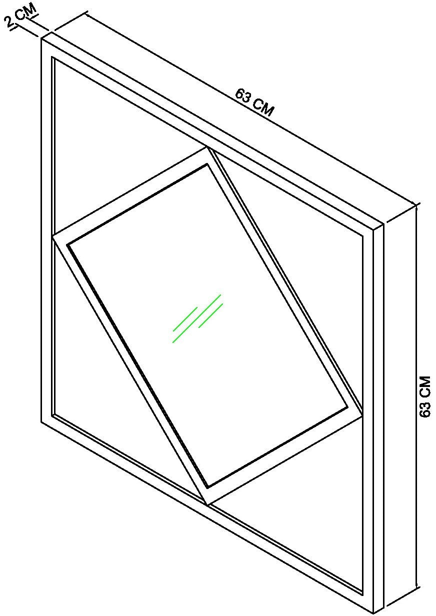 Zinc and Dark Grey Square Wall Mirror - Home Furniture Interiors