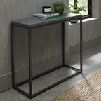 Grey Zinc Console Hall Table Metal Frame