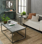 Grey Zinc Console Hall Table Metal Frame - Home Furniture Interiors