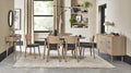 Scandi Oak Large Dining Table Set 6 Grey Fabric Chairs