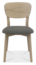 Scandi Oak Large Dining Table Set 6 Grey Fabric Chairs - Home Furniture Interiors