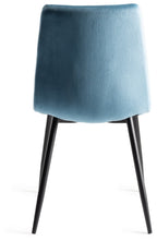Scandi Oak Dining Table Set 6 Blue Velvet Chairs - Home Furniture Interiors