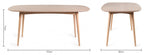 Scandi Oak Large Dining Set Light Grey Fabric Chairs - Home Furniture Interiors