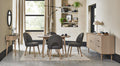 Scandi Oak Small Dining Table Set 4 Grey Fabric Chairs
