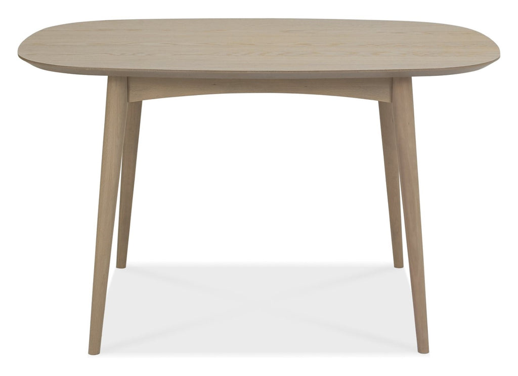 Scandi Oak Small Dining Table Set 4 Grey Fabric Chairs - Home Furniture Interiors
