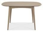 Scandi Oak Small Dining Table Set 4 Grey Fabric Chairs - Home Furniture Interiors
