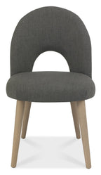 Scandi Oak Small Dining Table Set 4 Grey Fabric Chairs - Home Furniture Interiors