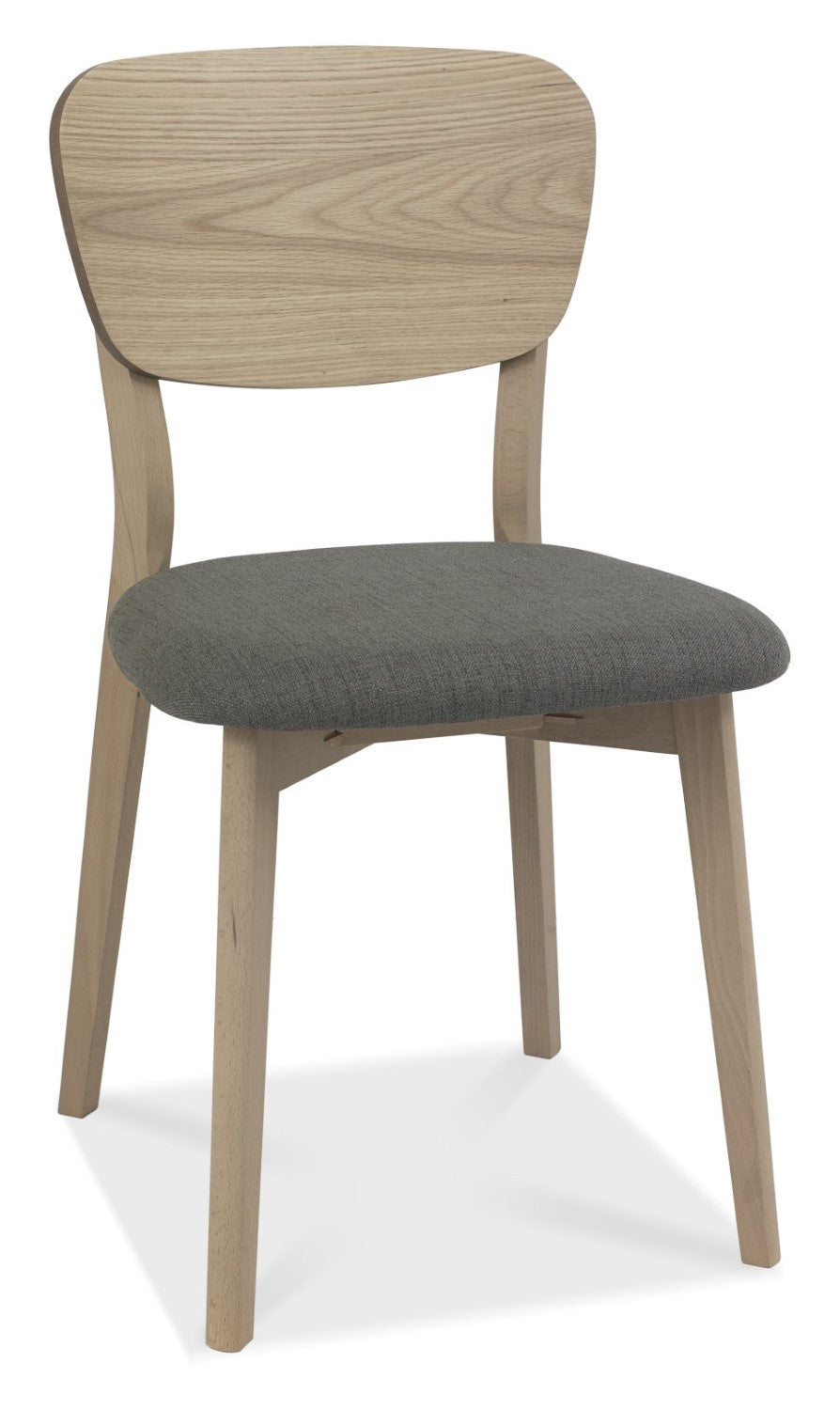 Oak Dining Table Set with 4 Oak Back Grey Fabric Chairs - Home Furniture Interiors