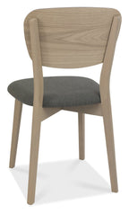 Oak Dining Table Set with 4 Oak Back Grey Fabric Chairs - Home Furniture Interiors