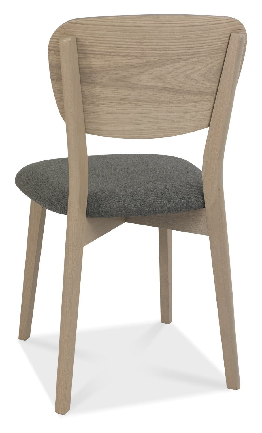 Oak Dining Table Set with 4 Oak Back Grey Fabric Chairs - Home Furniture Interiors